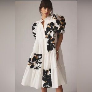 Forever That Girl Puff-Sleeve Shirt Dress SZ M